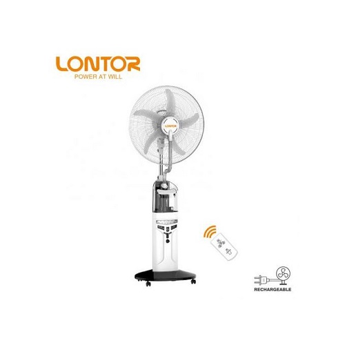 Lontor 18 Inches White Rechargeable Water Mist Fan - deluxe.com.ng