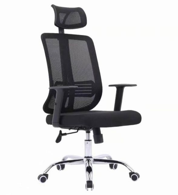 BLACK MESH OFFICE CHAIR WITH HEAD REST (OFU)