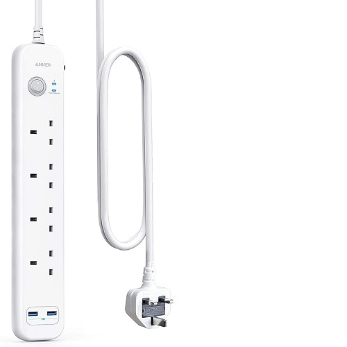 Anker Extension Lead with 2 USB Ports and 4 Wall Outlets |A9141221| - deluxe.com.ng