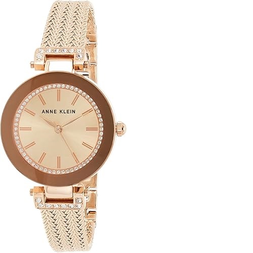 ANNE KLEIN AK/1906RGRG WOMEN’S PREMIUM CRYSTAL ACCENTED MESH BRACELET SMALL WATCH  - deluxe.com.ng