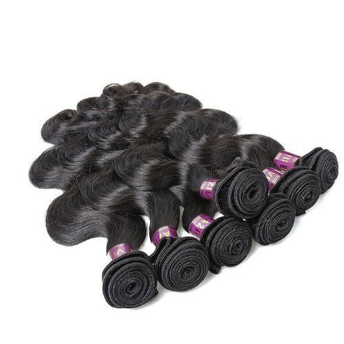 22" Machine Weft Bodywave Hair (1B - Off Black).Deluxe.com.ng