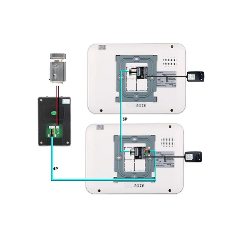  7 Inch Color Video Door Phone System (With 1 Camera & 2 Monitors) - deluxe.com.ng