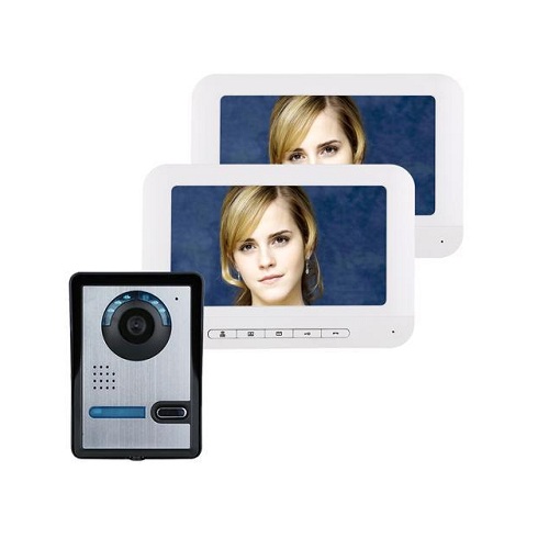  7 Inch Color Video Door Phone System (With 1 Camera & 2 Monitors) - deluxe.com.ng