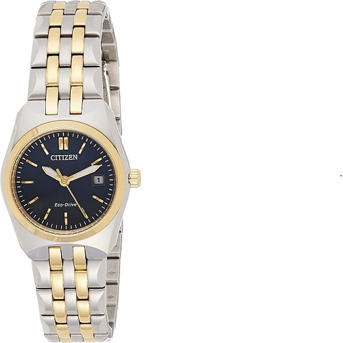 CITIZEN EW2294-61L WOMEN’S TWO TONE BRACELET BLUE DIAL QUARTZ WATCH - deluxe.com.ng