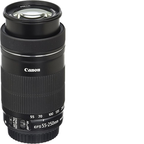 Canon Digital EF-S 55-250mm F4-5.6 IS STM Lens For Canon SLR Cameras (DAME)- deluxe.com.ng