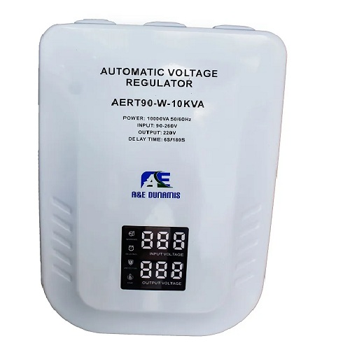 A & E DUNAMIS 10KVA RELAY SINGLE PHASE VOLTAGE STABILIZER AERB95-W-deluxe.com.ng