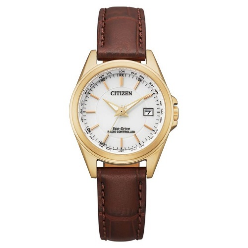 CITIZEN EC1183-16A WOMEN’S CALF LEATHER RADIO CONTROLLED ECO-DRIVE WATCH. - deluxe.com.ng