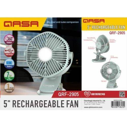 Qasa 5Inches Rechargeable Table Fan-DELUXE.COM.NG
