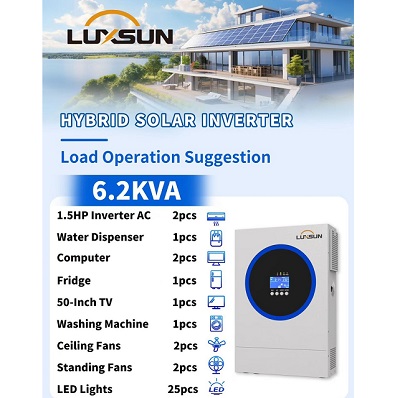 Luxsun 6.2KVA- P 48V Hybrid Solar Inverter – with Parallel Cable & Parallel kits inside Luxsun 6.2KVA- P 48V Hybrid Solar Inverter – with Parallel Cable & Parallel kits inside