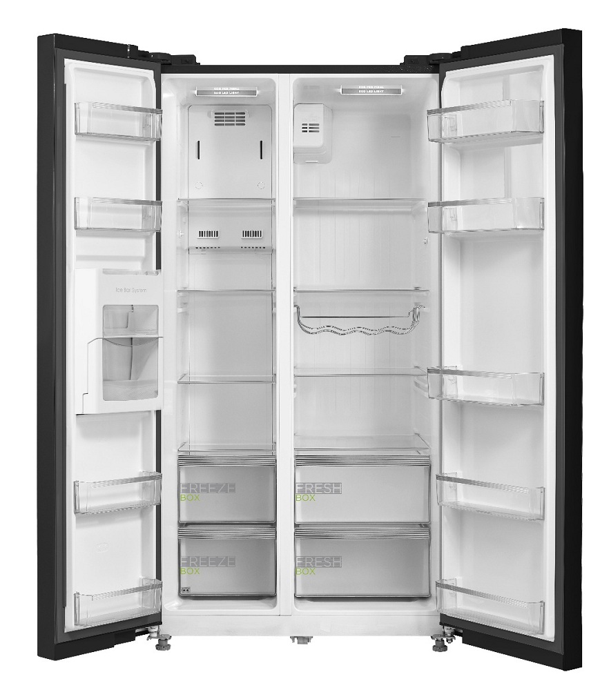 Midea 510L Side by Side Refrigerator Without Handle (Black Glass) | HC-689WEN  deluxe.com.ng