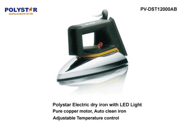 POLYSTAR ELECTRIC DRY IRON | PV-DST1200AB   - deluxe.com.ng