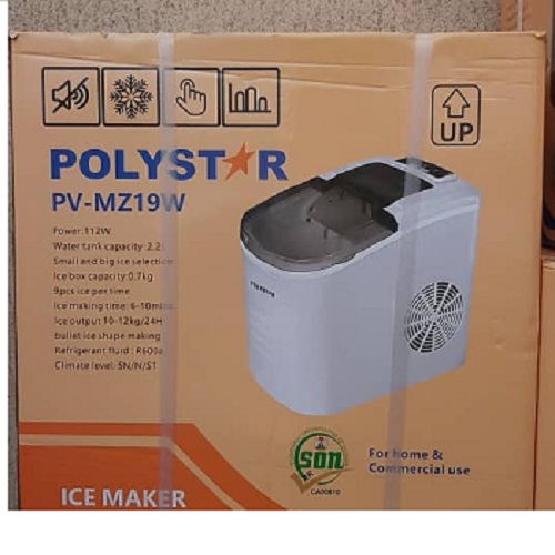 POLYSTAR ICE CUBE MAKER | PVMZ19B (BLACK) - deluxe.com.ng