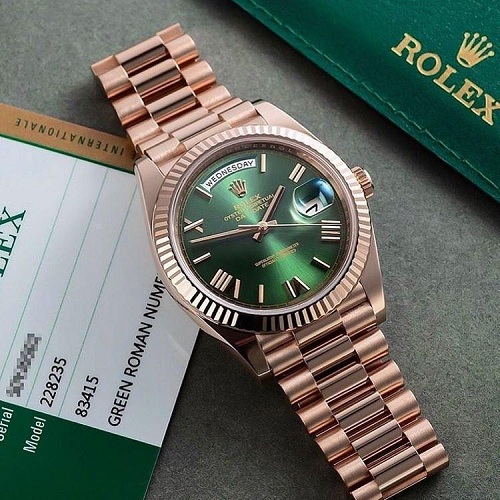 ROLEX GENEVE EXCLUSIVE DESIGNERS WRISTWATCH WITH BRONZE CHAIN AND GREEN SCREEN (SAWW) - DELUXE.COM.NG