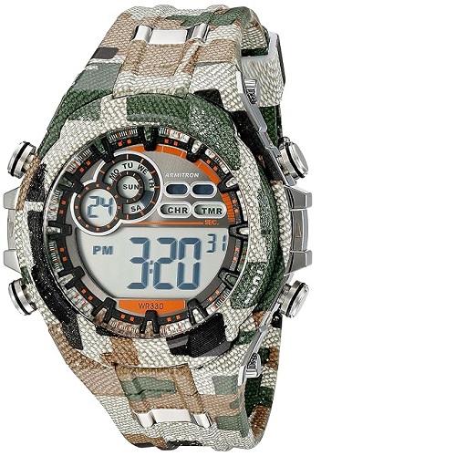  Armitron 40/8188MIL Men’s Digital Chronograph Camouflage Patterned Resin Strap Watch - deluxe.com.ng