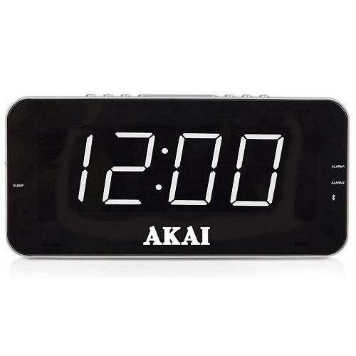 AKAI AM/FM Jumbo Alarm Clock Radio With 1.8-Inch LED Display-deluxe.com.ng