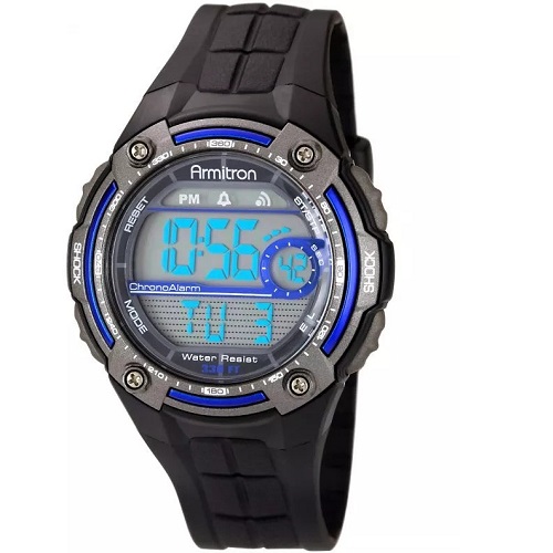 ARMITRON 40/8189BLU Men’s Black Digital Chronograph Sport Watch - deluxe.com.ng