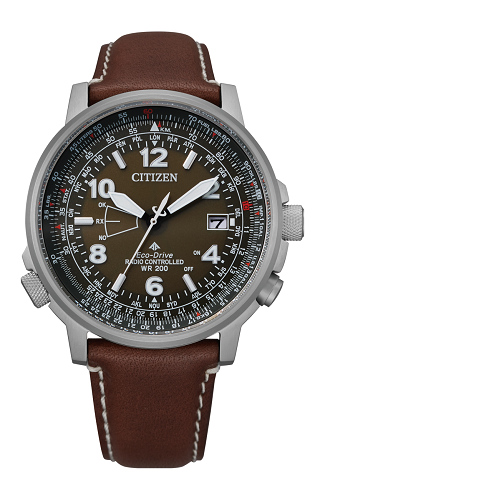 CITIZEN CB0240-29X MEN’S ECO-DRIVE PROMASTER SKY BROWN LEATHER WATCH- deluxe.com.ng