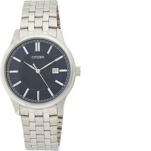 CITIZEN BI1050-56L MEN’S BLACK DIAL SILVER BRACELET QUARTZ DRESS WATCH - deluxe.com.ng