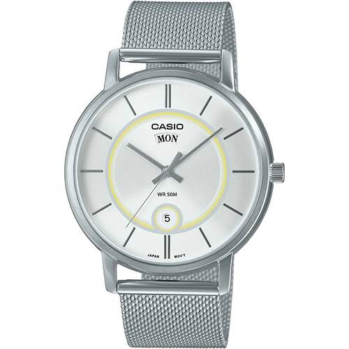 CASIO MTP-B120M-7AVDF MEN’S ANALOG SILVER DIAL MESH BRACELET WATCH - deluxe.com.ng