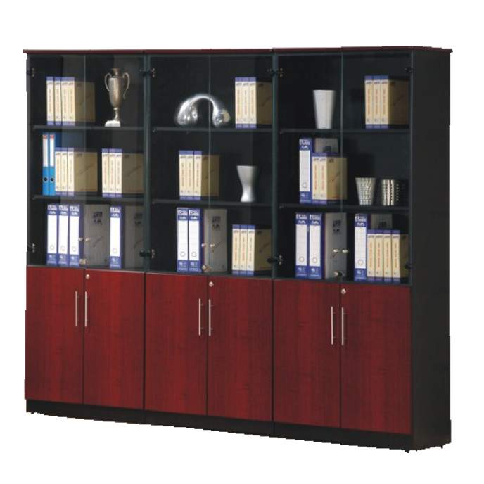 Executive-Cabinet 3IN1-(Full-Height-Mahogany-Glass)-