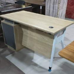 QUALITY DESIGNED LIGHT BROWN & WHITE LEG OFFICE TABLE  - AVAILABLE (AUFUR)