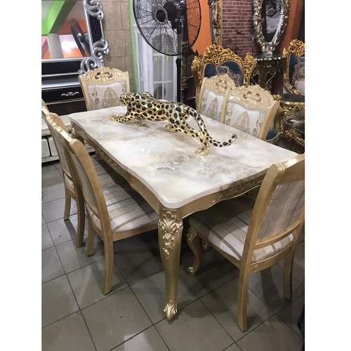 QUALITY DESIGNED DINING SET WTH 6 CHAIRS (OPIN) 