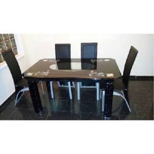 Dining Table Set with 4 Chairs (Black) - deluxe.com.ng