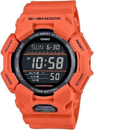 CASIO G-SHOCK EXCLUSIVE CASUAL DESIGNERS WRISTWATCH ORANGE RUBBER HANDS WITH GREY FACE (SAWW) - deluxe.com.ng