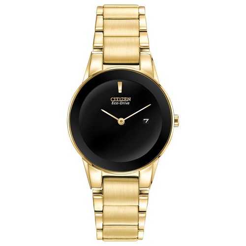 CITIZEN GA1052-55E WOMEN’S AXIOM BLACK DIAL YELLOW GOLD WATCH - deluxe.com.ng