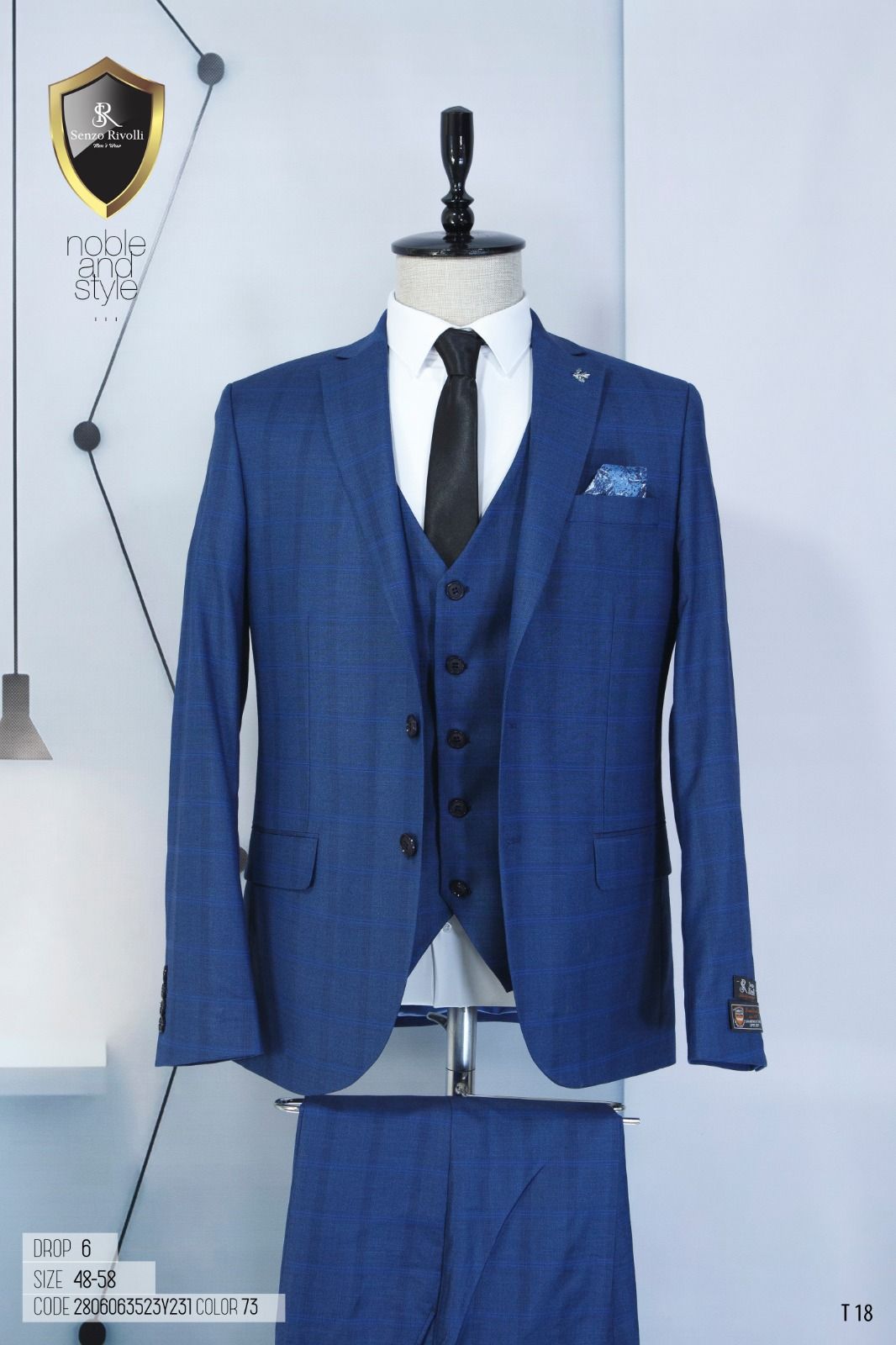 EXECUTIVE BLUE STRIPPED 3 PIECE TURKEY SUIT WITH 2 BLACK BUTTON-deluxe.com.ng