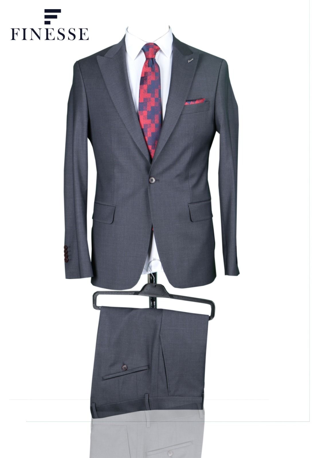 EXECUTIVE LIGHT GREY TURKEY SUIT WITH ONE BUTTON-deluxe.com.ng
