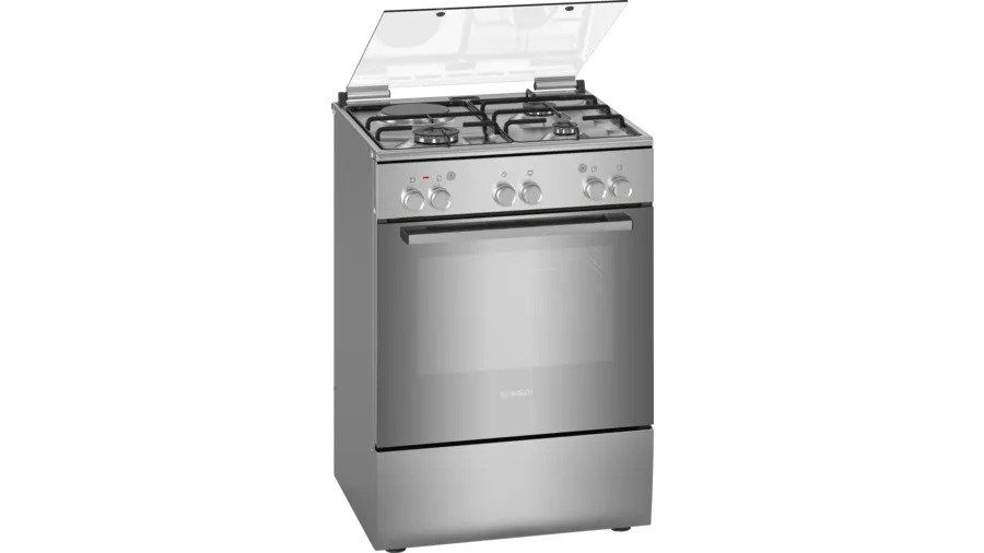 BOSCH HGA120F50S 60CM FREESTANDING 3 GAS 1 ELECTRIC EXTREME QUALITY STAINLESS STEEL GAS COOKER - deluxe.com.ng