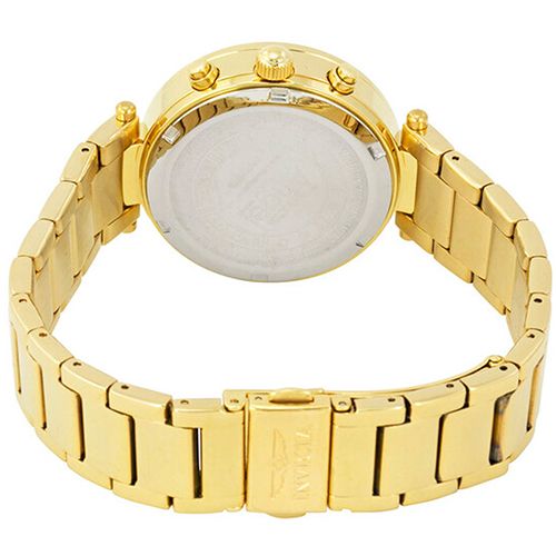 INVICTA 21387 WOMEN’S ANGEL SILVER DIAL YELLOW GOLD CRYSTAL BRACELET WATCH 