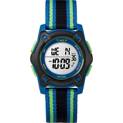 TIMEX T7C260 TIME MACHINE KID’S DIGITAL DOUBLE LAYER FABRIC STRAP WATCH 