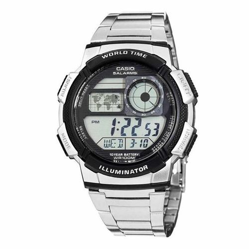 CASIO AE1000WD-1AV MEN’S SILVER-TONE DIGITAL WATCH - deluxe.com.ng