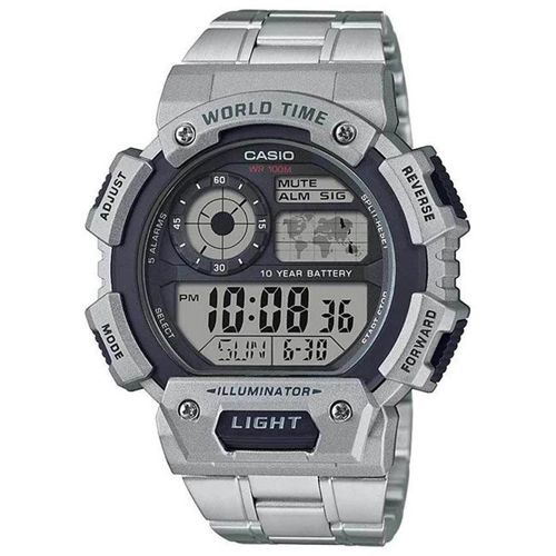 CASIO AE1400WHD-1AV MEN'S QUARTZ ILLUMINATOR WORLD TIME STAINLESS WATCH