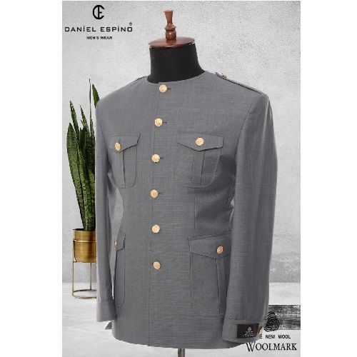 EXECUTIVE GREY TURKEY SUIT WITH GOLDEN BUTTONS AND ROUND NECK  | AVAILABLE IN ALL SIZES (DEFAS) (N) - deluxe.com.ng