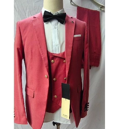 RED 3 PIECE SUIT WITH ONE BUTTON  | AVAILABLE IN ALL SIZES (MADU) (N) - deluxe.com.ng
