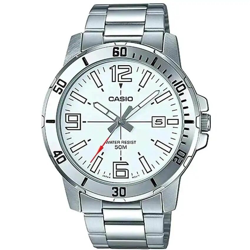 CASIO GENT’S MTP-VD01D-7BVUDF ENTICER ANALOG WHITE DIAL WATCH  