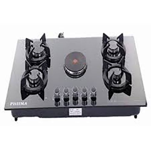 Phiima 4 Gas 1 Electric Ceramic Gas Hob - deluxe.com.ng
