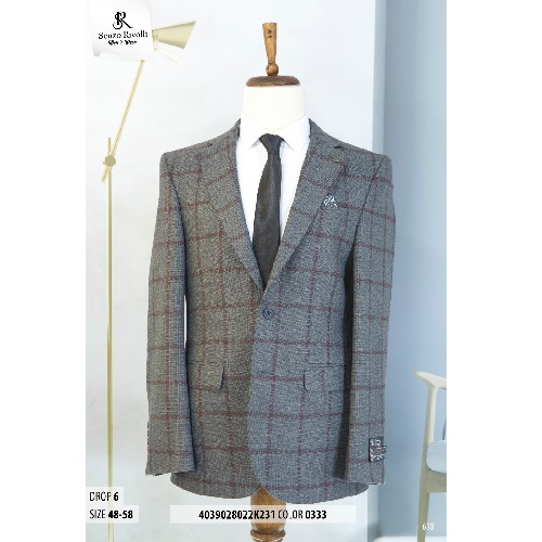 LIGHT GREY AND LIGHT BROWN CHECKERS TURKEY BLAZER | AVAILABLE IN ALL SIZES (SWNL) (N) - deluxe.com.ng