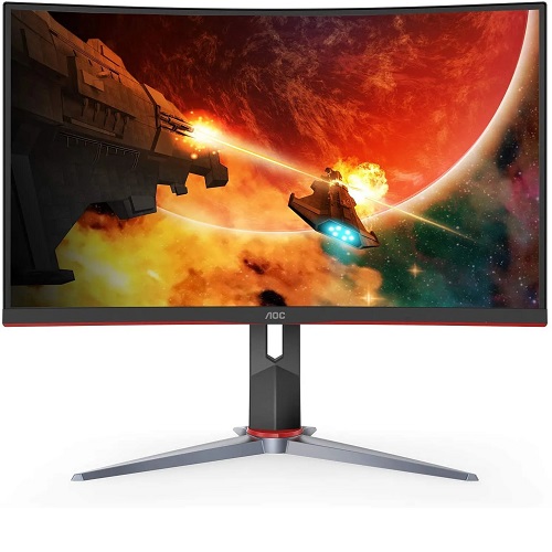 AOC C32G2 32″ Curved Frameless Gaming Monitor FHD, 1500R Curved VA, 1ms, 165Hz, FreeSync, Height adjustable, Black - deluxe.com.ng