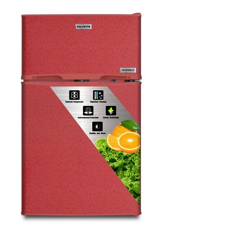 POLYSTAR 90L DOUBLE DOOR REFRIGERATOR | PV-DD203R6LR - deluxe.com.ng