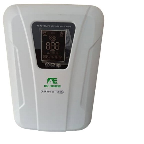 A & E DUNAMIS 10KVA RELAY SINGLE PHASE VOLTAGE STABILIZER AERB95-W-deluxe.com.ng