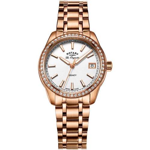 ROTARY LB90176/01 WOMEN’S LEGACY ROSE GOLD SWISS MEDIUM WATCH