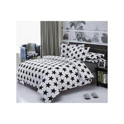  Black Star Unique Bedsheet And Duvet With Four Pillows