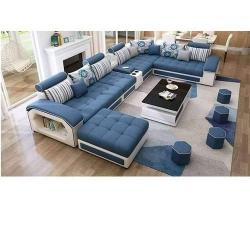Mak Bento Blue Modular Sectional Sofa+Table - deluxe.com.ng