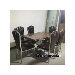 Marble Acal Dinning Set Furniture +6 Dining Chairs