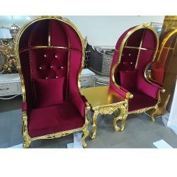 QUALITY DESIGNED  2 GOLD WINE CHAIRS & SIDE STOOLS - AVAILABLE (SOFU)  - Deluxe.com.ng