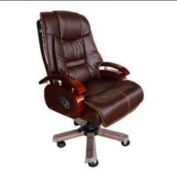 COFFEE BROWN OFFICE EXECUTIVE CHAIR WITH WOODEN ARMS (DESIN)
